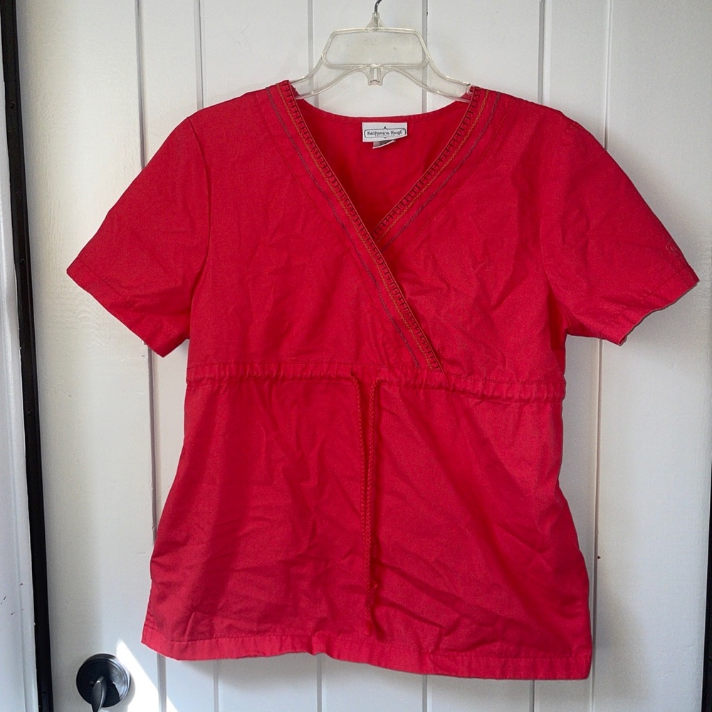 Red Scrub Top Medium Katherine Heigl